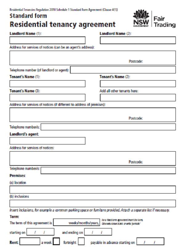 Printable Basic Tenancy Agreement Template Uk