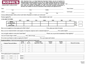 Printable job application for kohls
