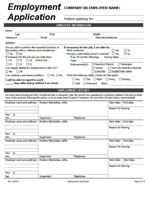 Online job applications for banks