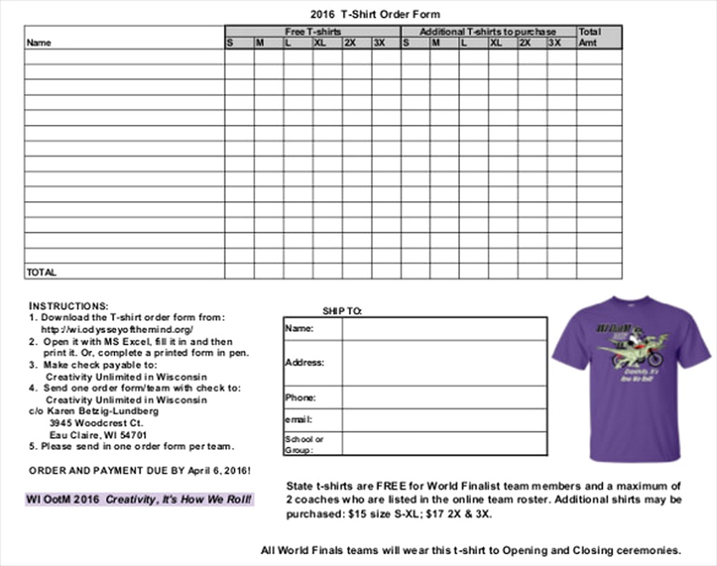 How To Make A T Shirt Order Form